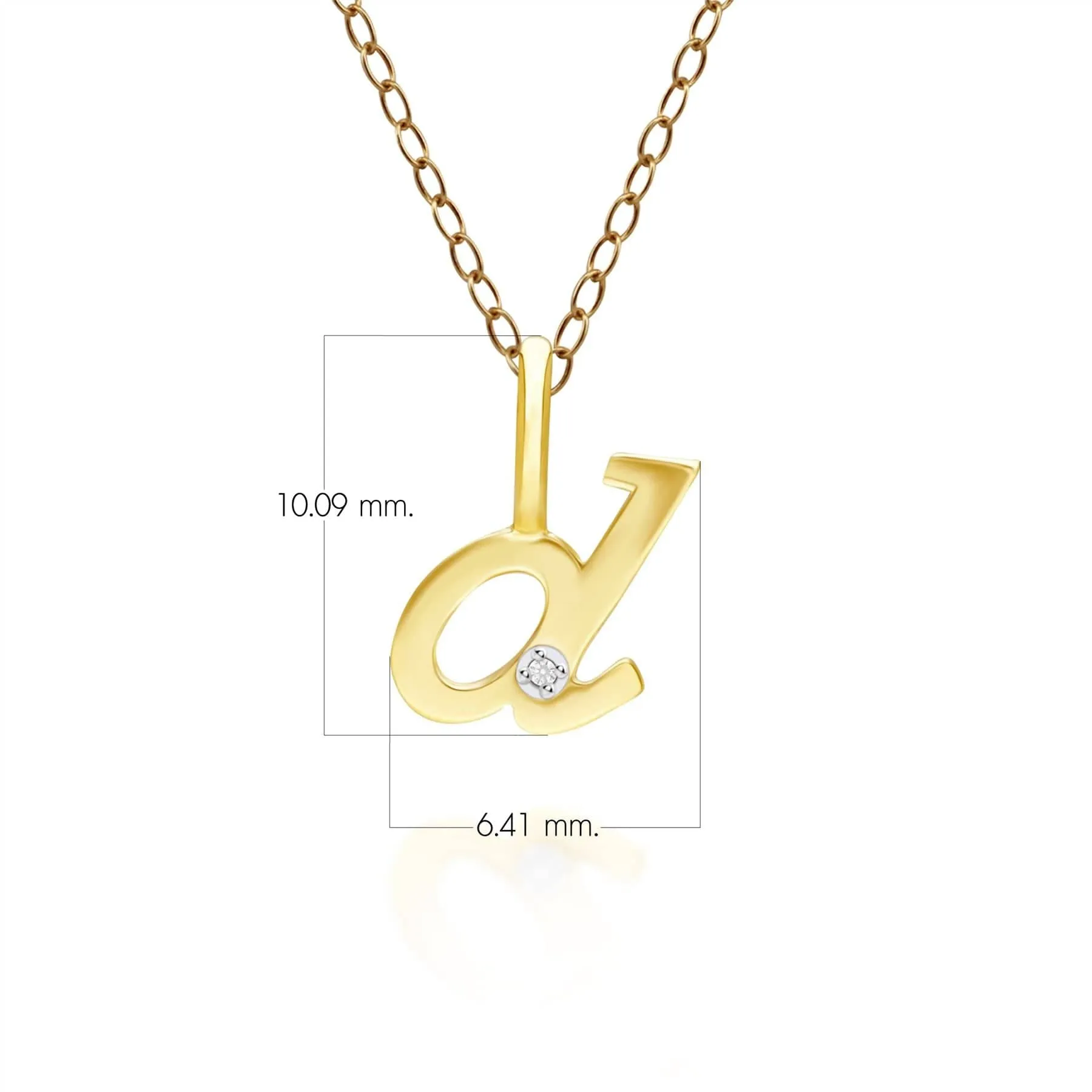 Alphabet Letter D Diamond pendant in 9ct Yellow Gold sold by Gemondo Jewellery product image thumbnail 3