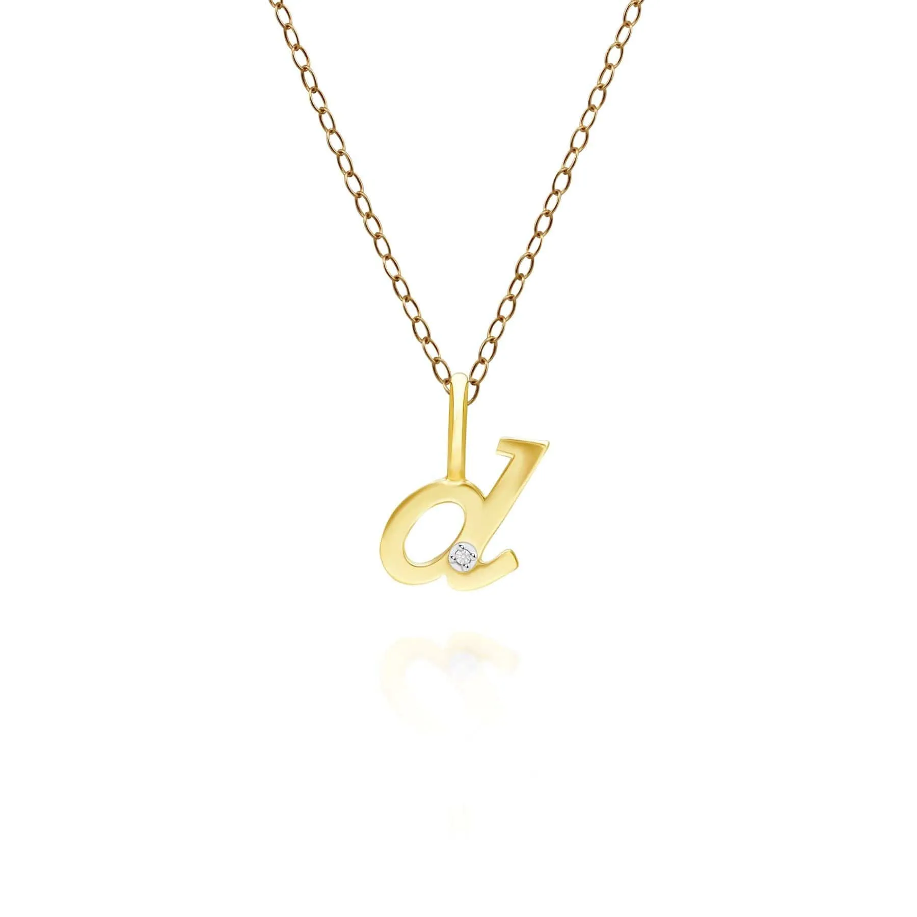 Alphabet Letter D Diamond pendant in 9ct Yellow Gold sold by Gemondo Jewellery