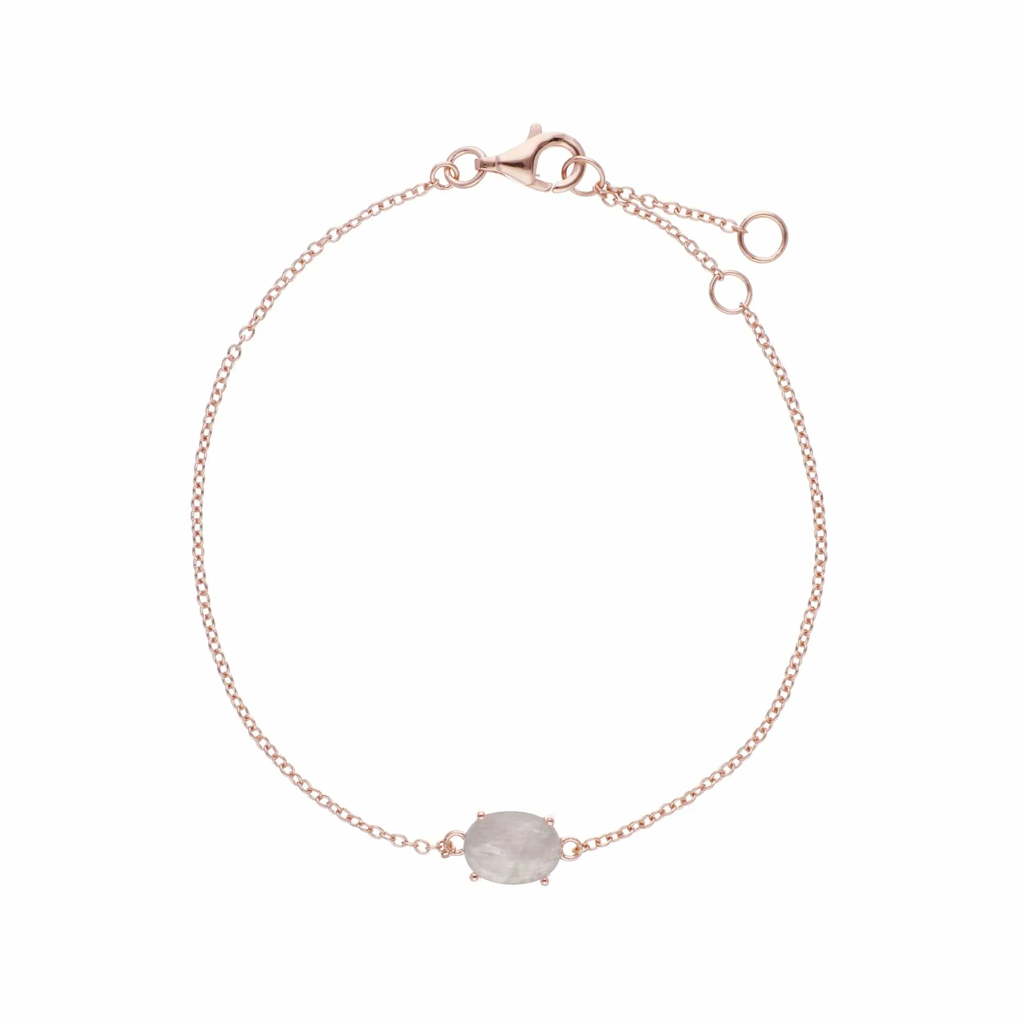 Gemondo Rose Gold Plated Sterling Silver Rainbow Moonstone Oval 19cm Bracelet sold by Gemondo Jewellery product image thumbnail 2