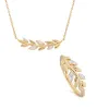 O Leaf Diamond Necklace and Ring Set in 9ct Yellow Gold sold by Gemondo Jewellery