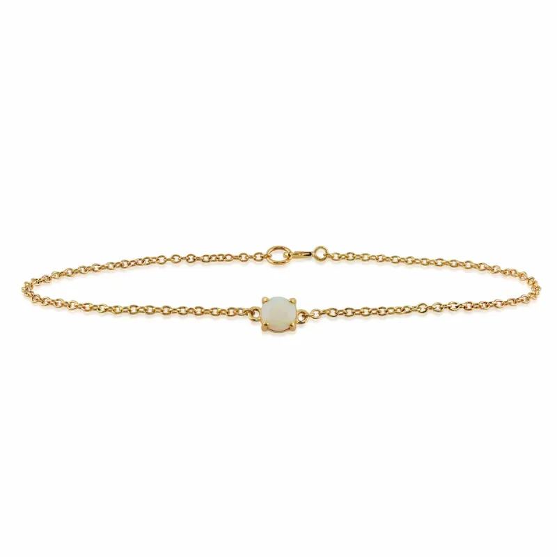 Classic Round Opal Cabochon Bracelet in 9ct Yellow Gold sold by Gemondo Jewellery