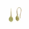 Cluster Round Peridot Pear Fish Hook Drop Earrings in 9ct Yellow Gold sold by Gemondo Jewellery