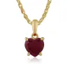 Classic Heart Garnet Single Stone Heart Stud Earrings & Pendant Set in 9ct Yellow Gold sold by Gemondo Jewellery