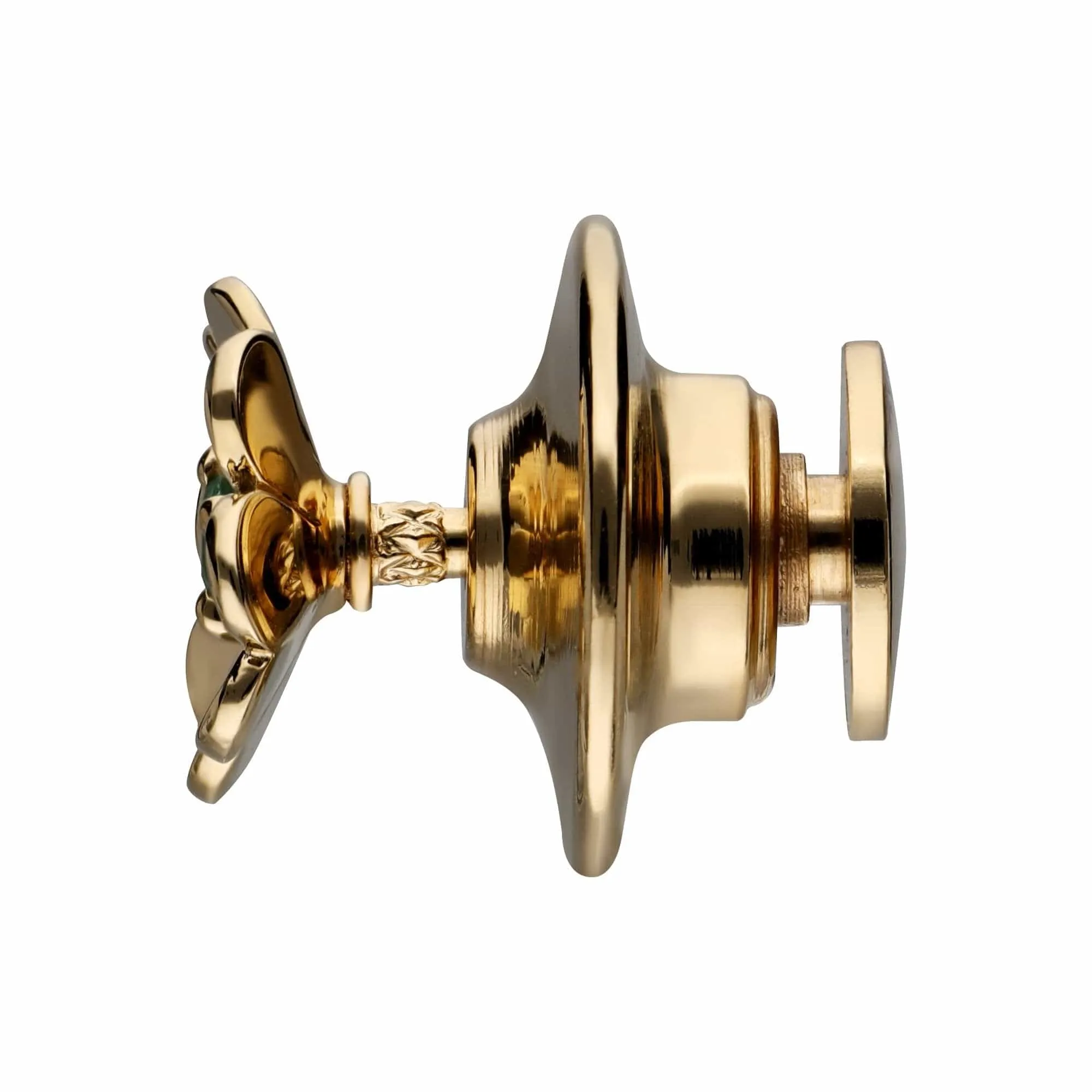 Gardenia Emerald Clover Pin In 9ct Yellow Gold sold by Gemondo Jewellery product image thumbnail 4
