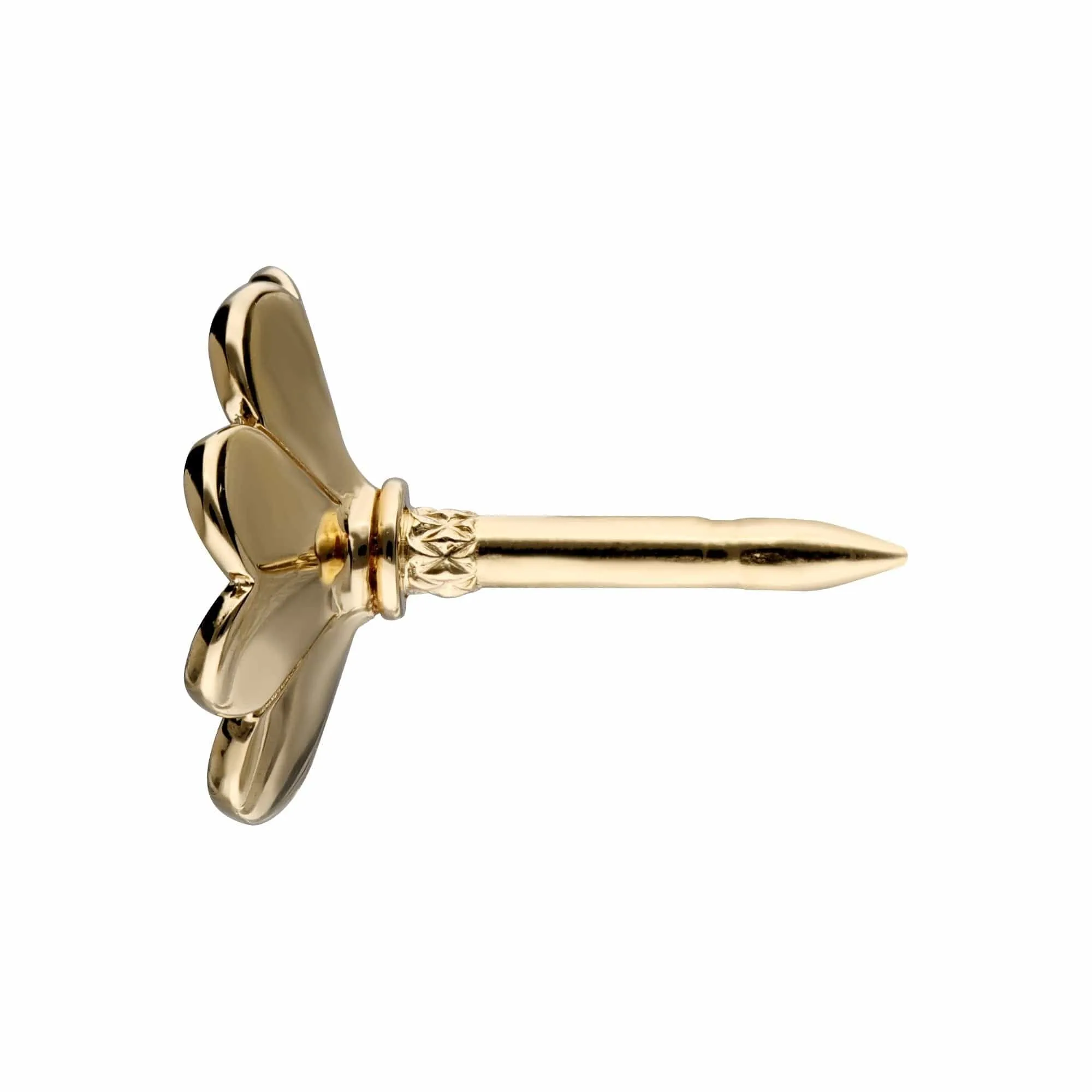 Gardenia Emerald Clover Pin In 9ct Yellow Gold sold by Gemondo Jewellery product image thumbnail 3