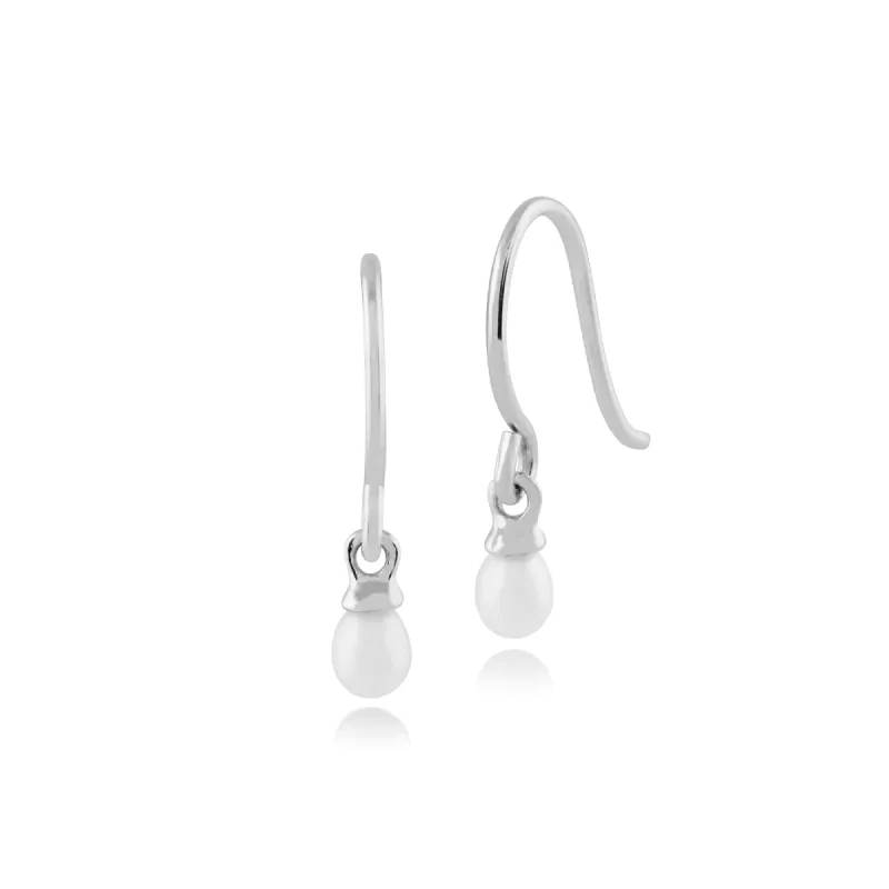 Classic Freshwater Pearl Drop Earrings in 9ct White Gold sold by Gemondo Jewellery