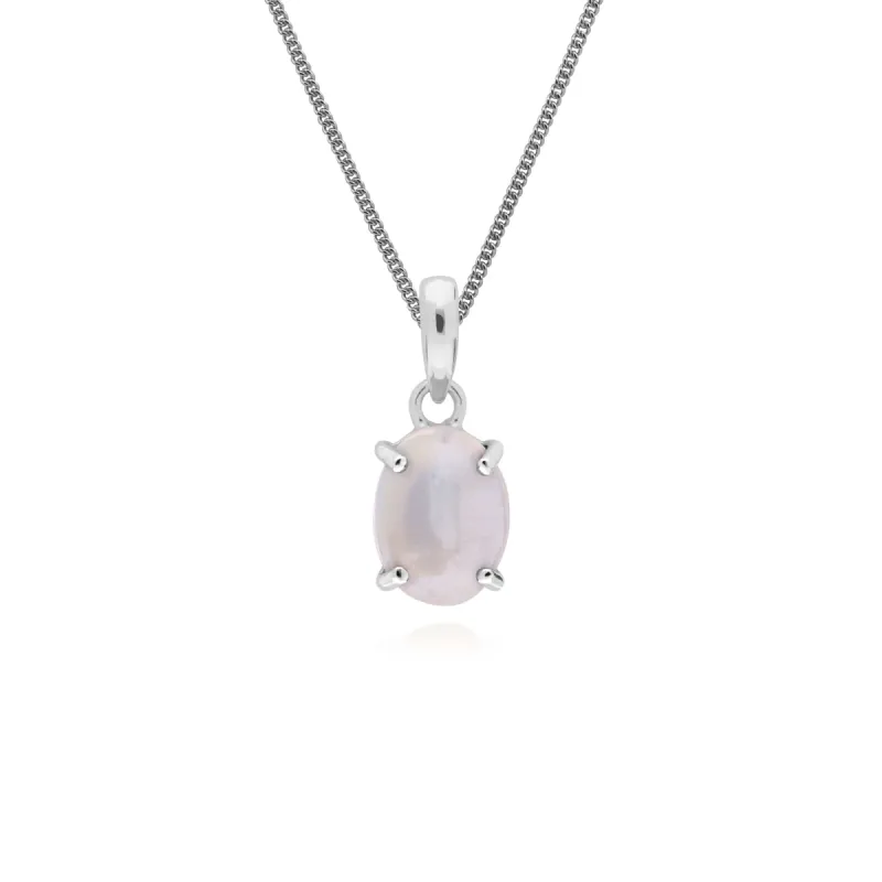 Gemondo Sterling Silver Rainbow Moonstone Oval 45cm Necklace sold by Gemondo Jewellery