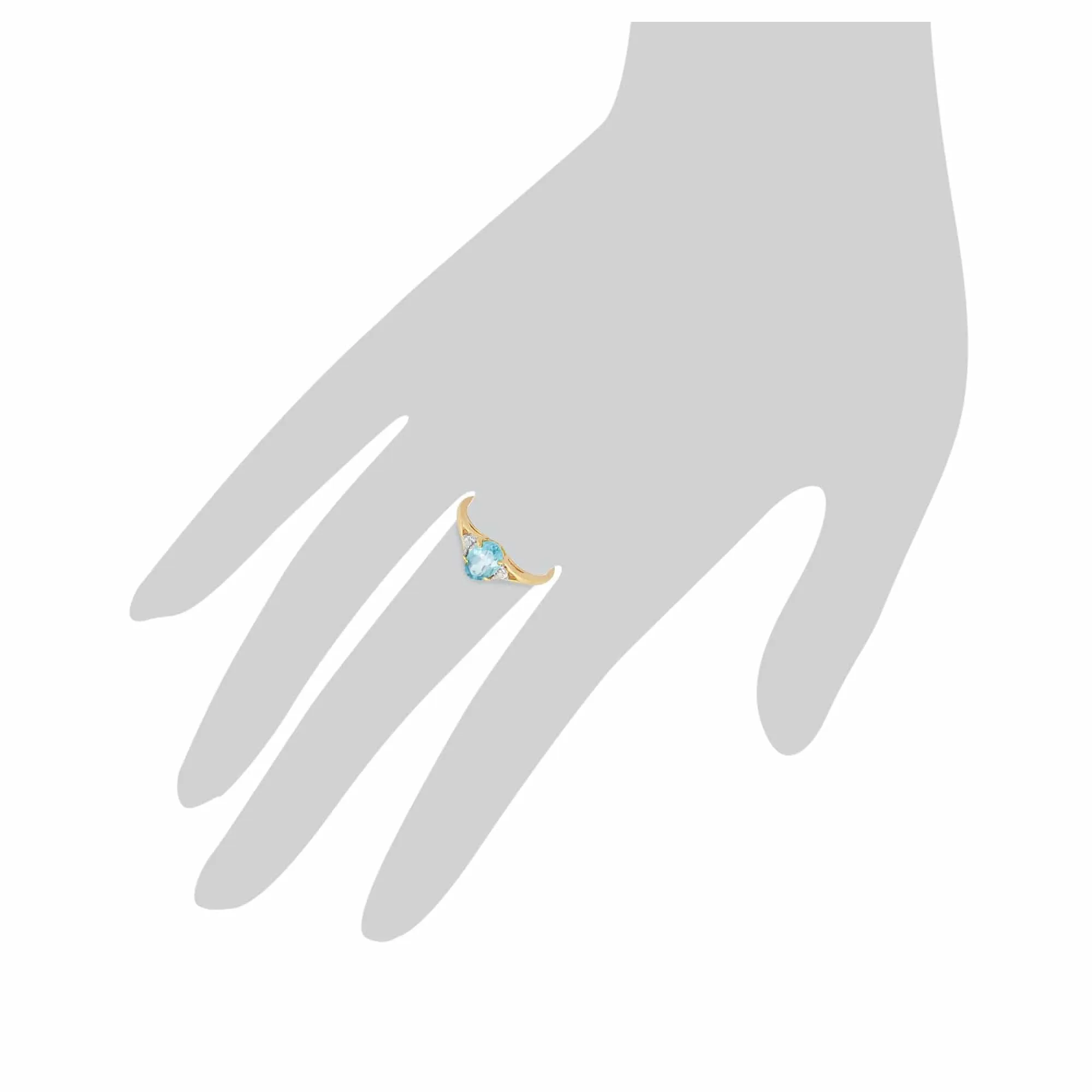 Classic Blue Topaz & Diamond Ring in 9ct Yellow Gold sold by Gemondo Jewellery product image thumbnail 3