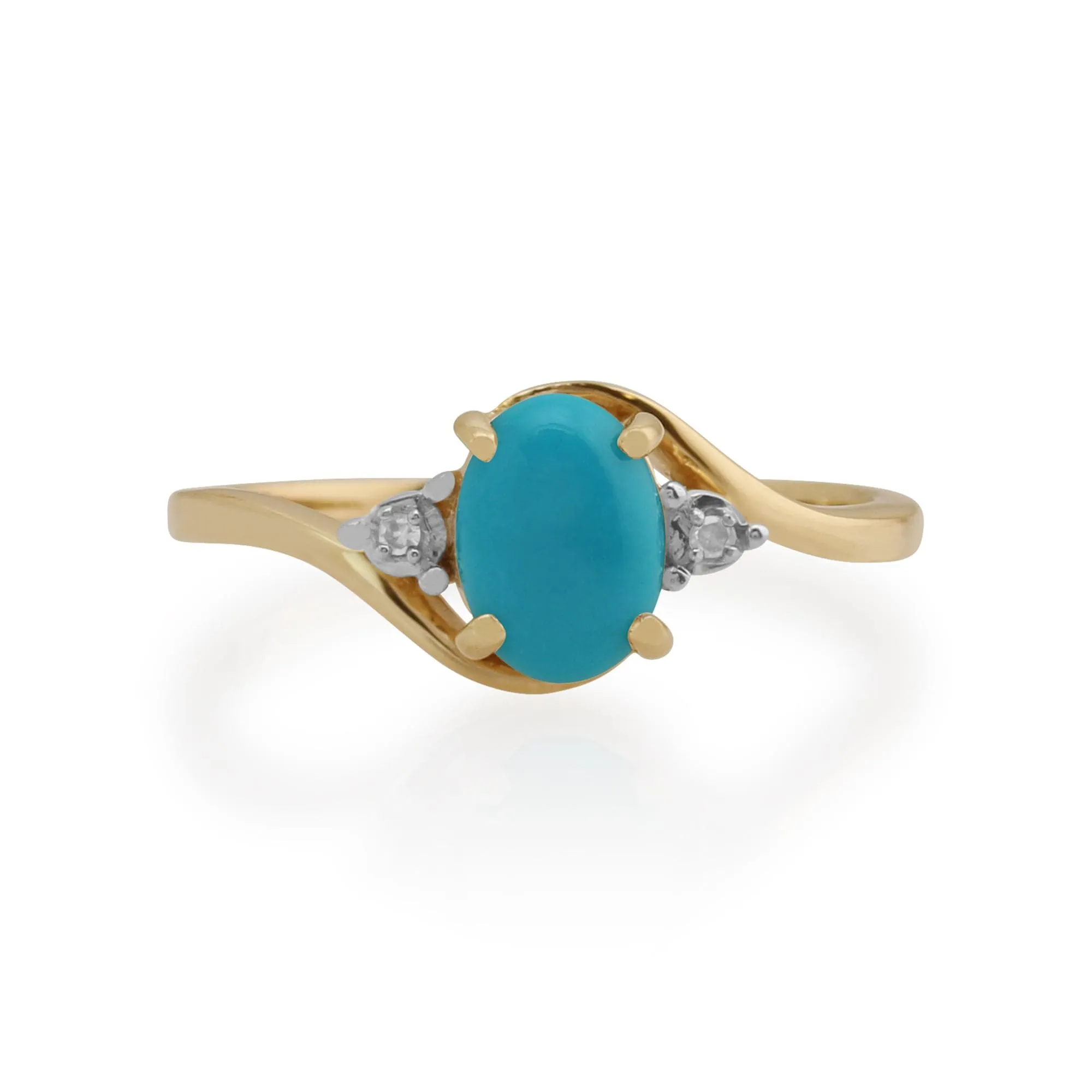 Gemondo 9ct Yellow Gold 0.66ct Turquoise & Diamond Ring sold by Gemondo Jewellery product image thumbnail 2