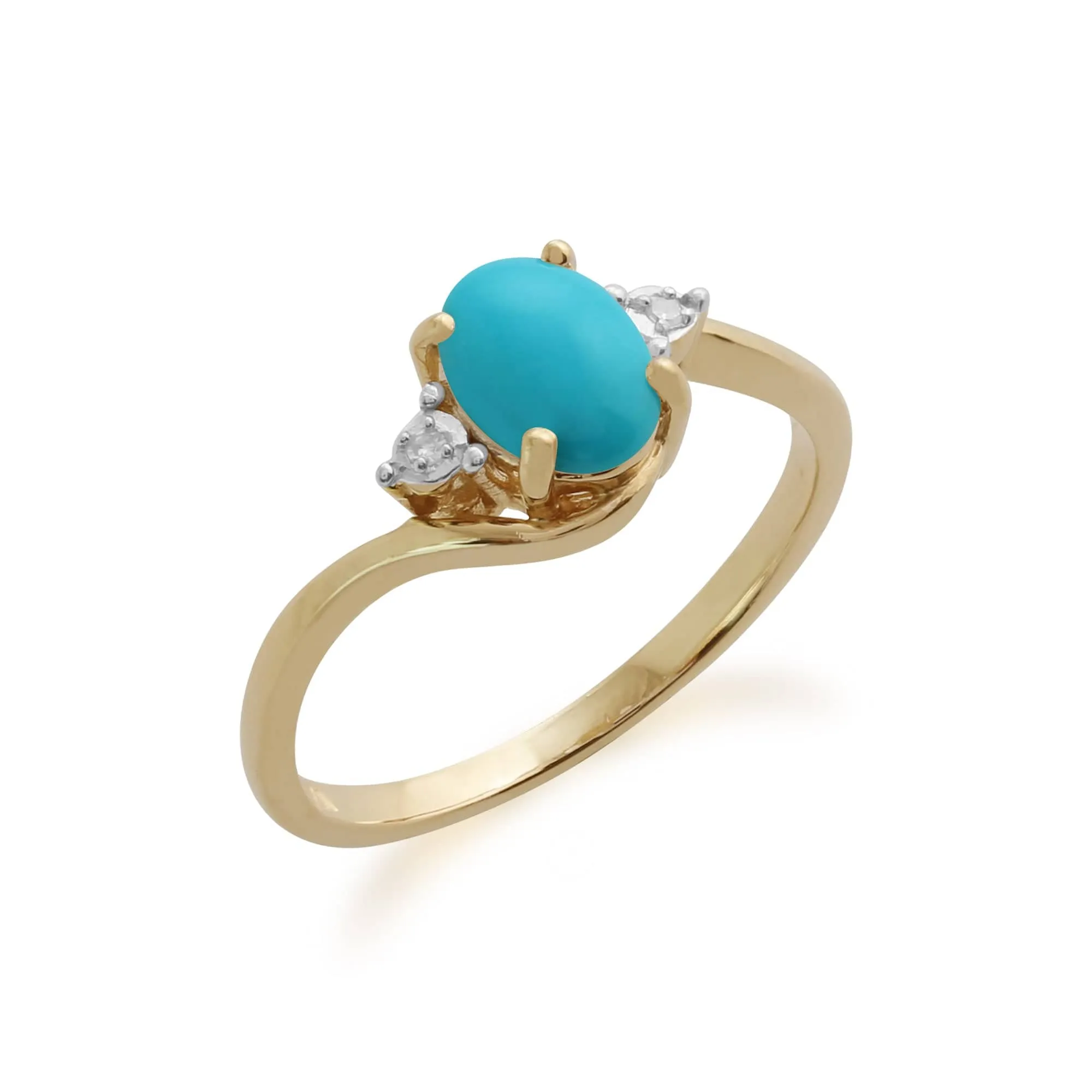 Gemondo 9ct Yellow Gold 0.66ct Turquoise & Diamond Ring sold by Gemondo Jewellery