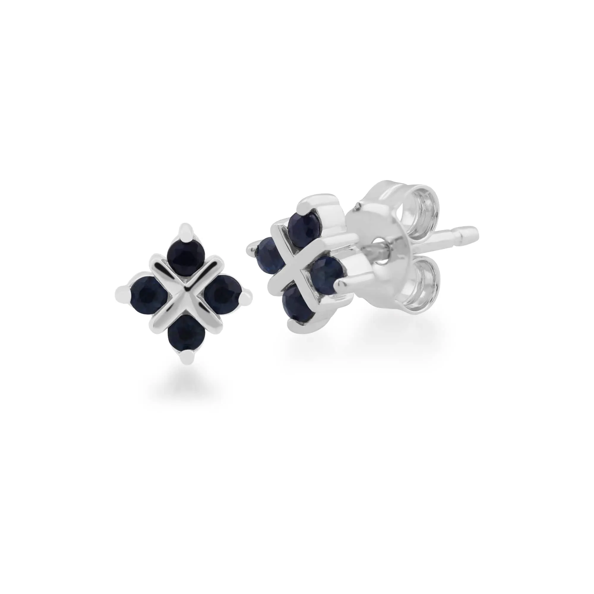Gemondo Sapphire Kiss Stud Earrings in 9ct White Gold sold by Gemondo Jewellery