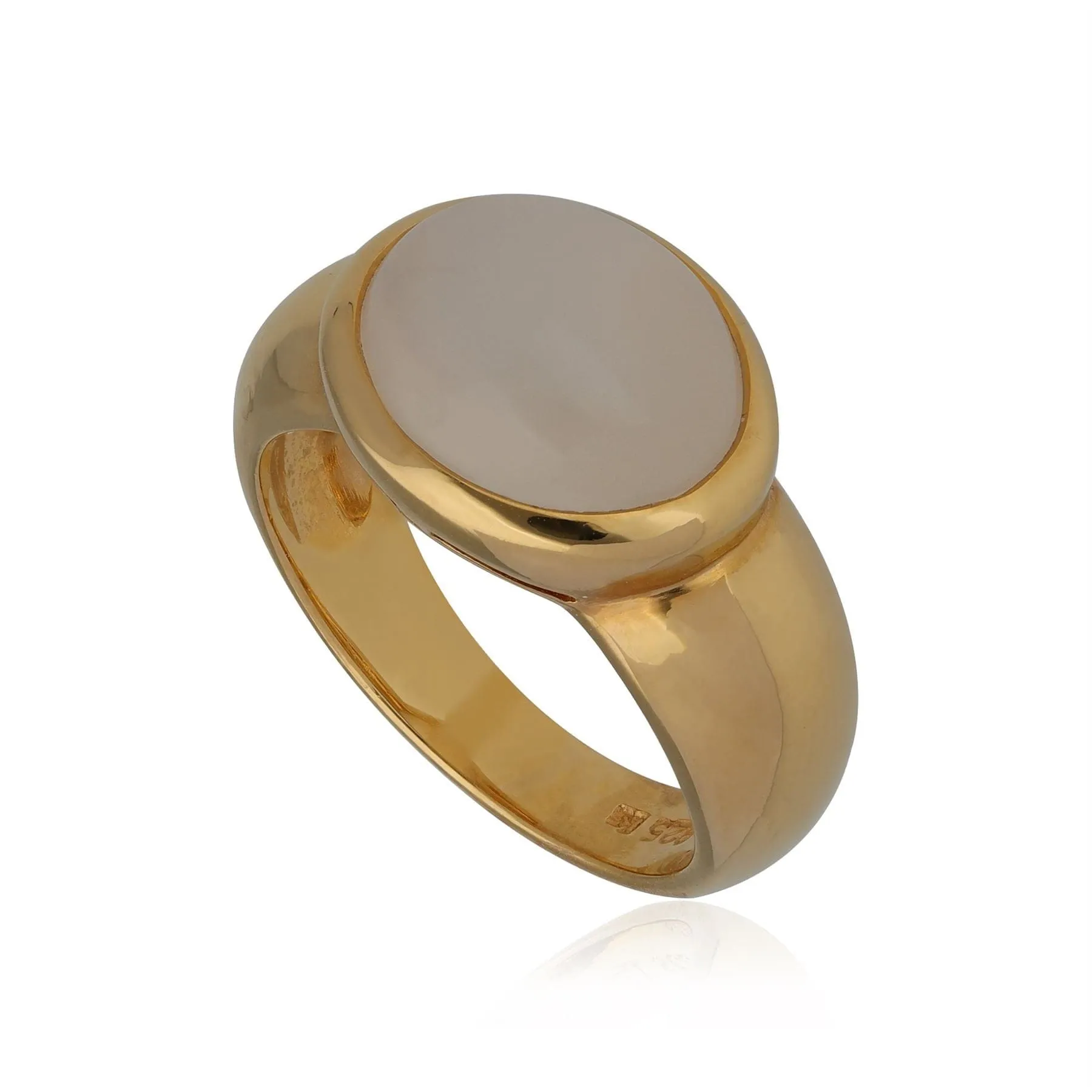 Kosmos Moonstone Cocktail Ring in Gold Plated Sterling Silver sold by Gemondo Jewellery