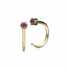 Pink Sapphire Pull Through Hoop Earrings In 9ct Yellow Gold sold by Gemondo Jewellery
