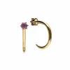 Pink Sapphire Pull Through Hoop Earrings In 9ct Yellow Gold sold by Gemondo Jewellery