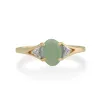 Classic Oval Jade & Diamond Ring in 9ct Yellow Gold sold by Gemondo Jewellery