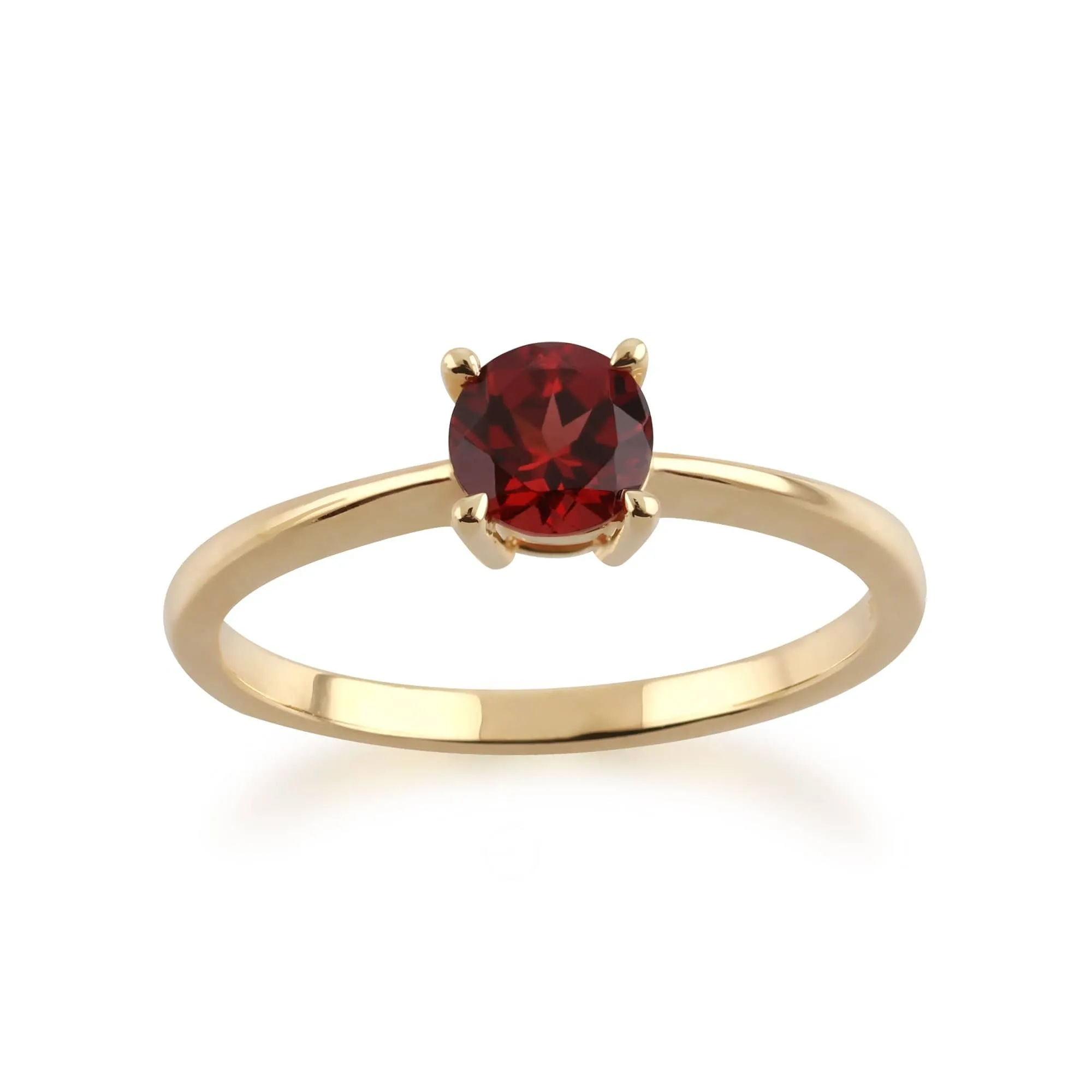 Gemondo 9ct Yellow Gold Mozambique Garnet Round Cut Single Stone Ring sold by Gemondo Jewellery