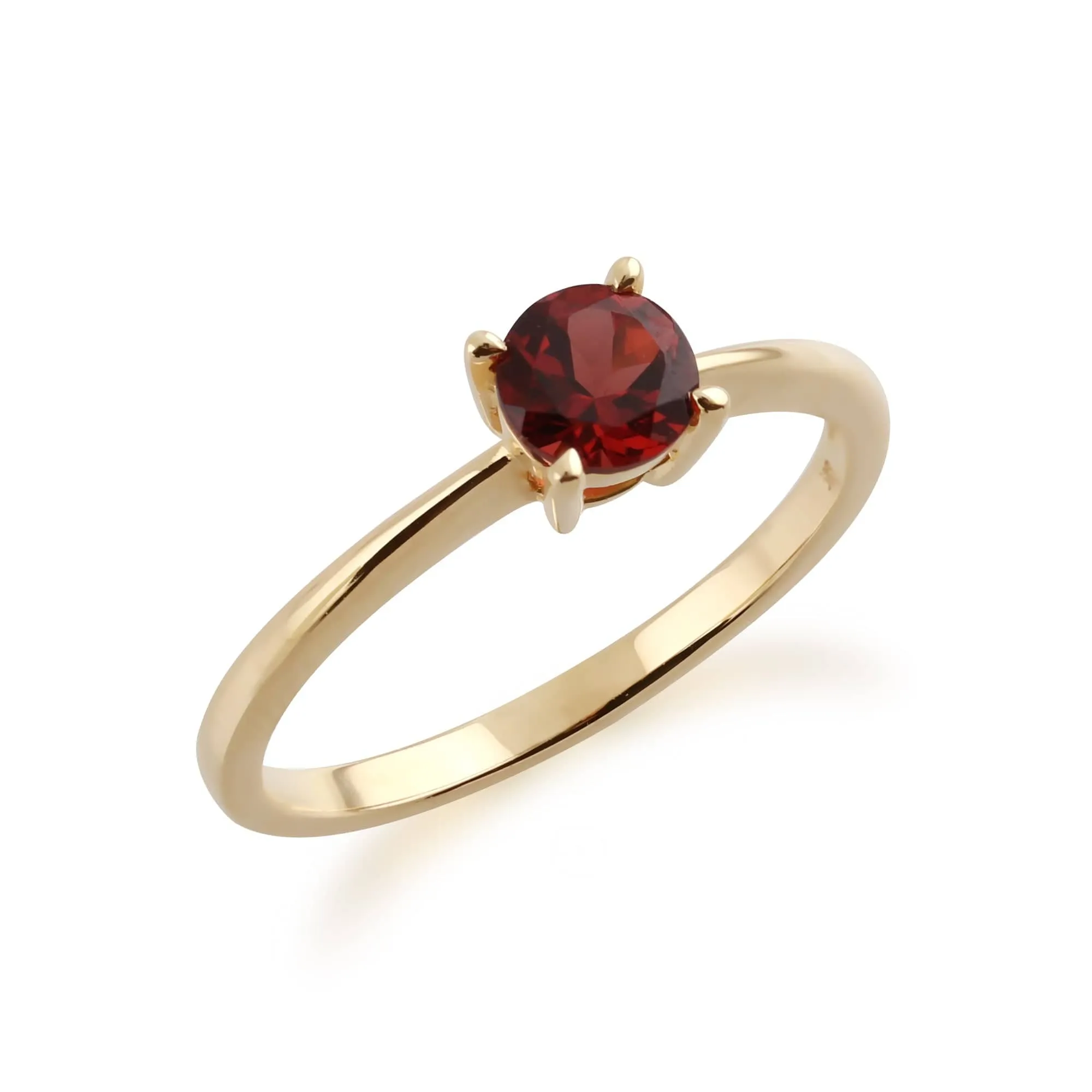 Gemondo 9ct Yellow Gold Mozambique Garnet Round Cut Single Stone Ring sold by Gemondo Jewellery product image thumbnail 2
