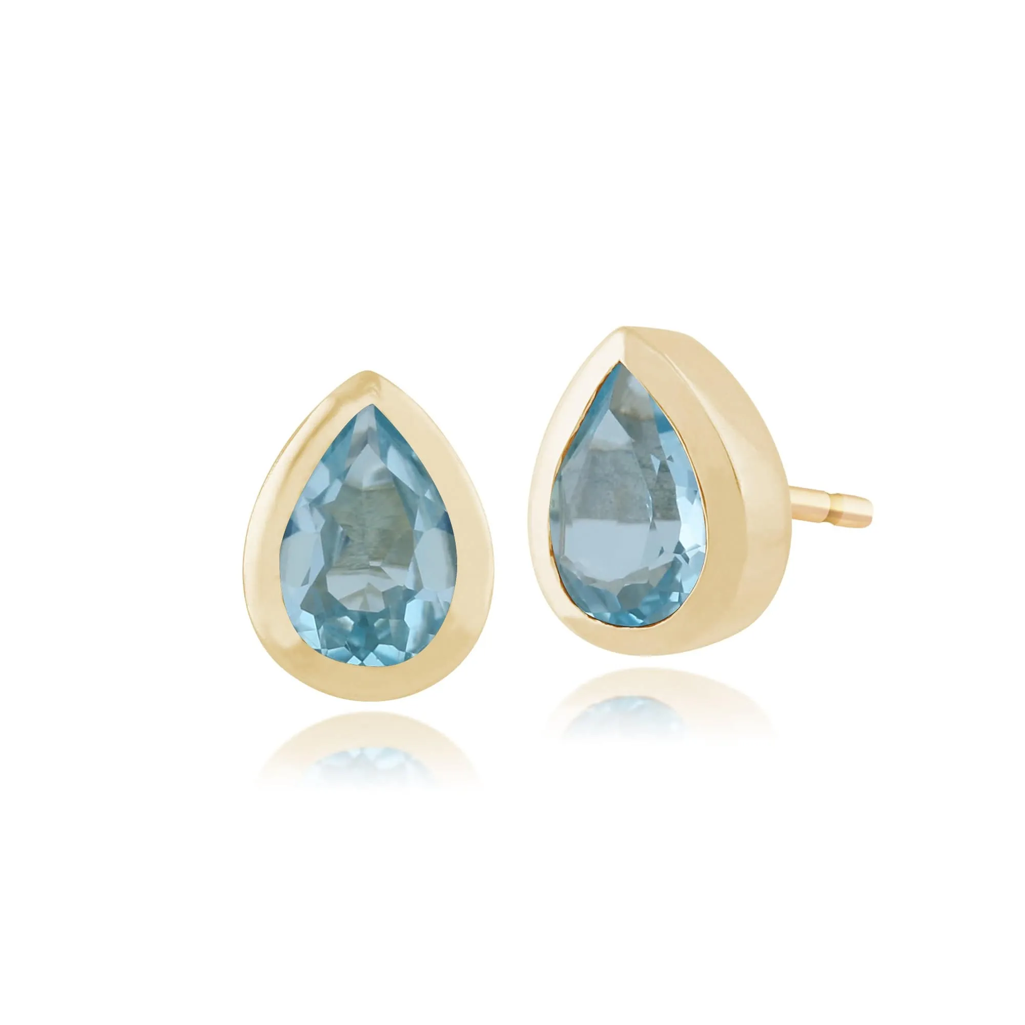 Gemondo 9ct Yellow Gold 1.04ct Blue Topaz Stud Earrings sold by Gemondo Jewellery