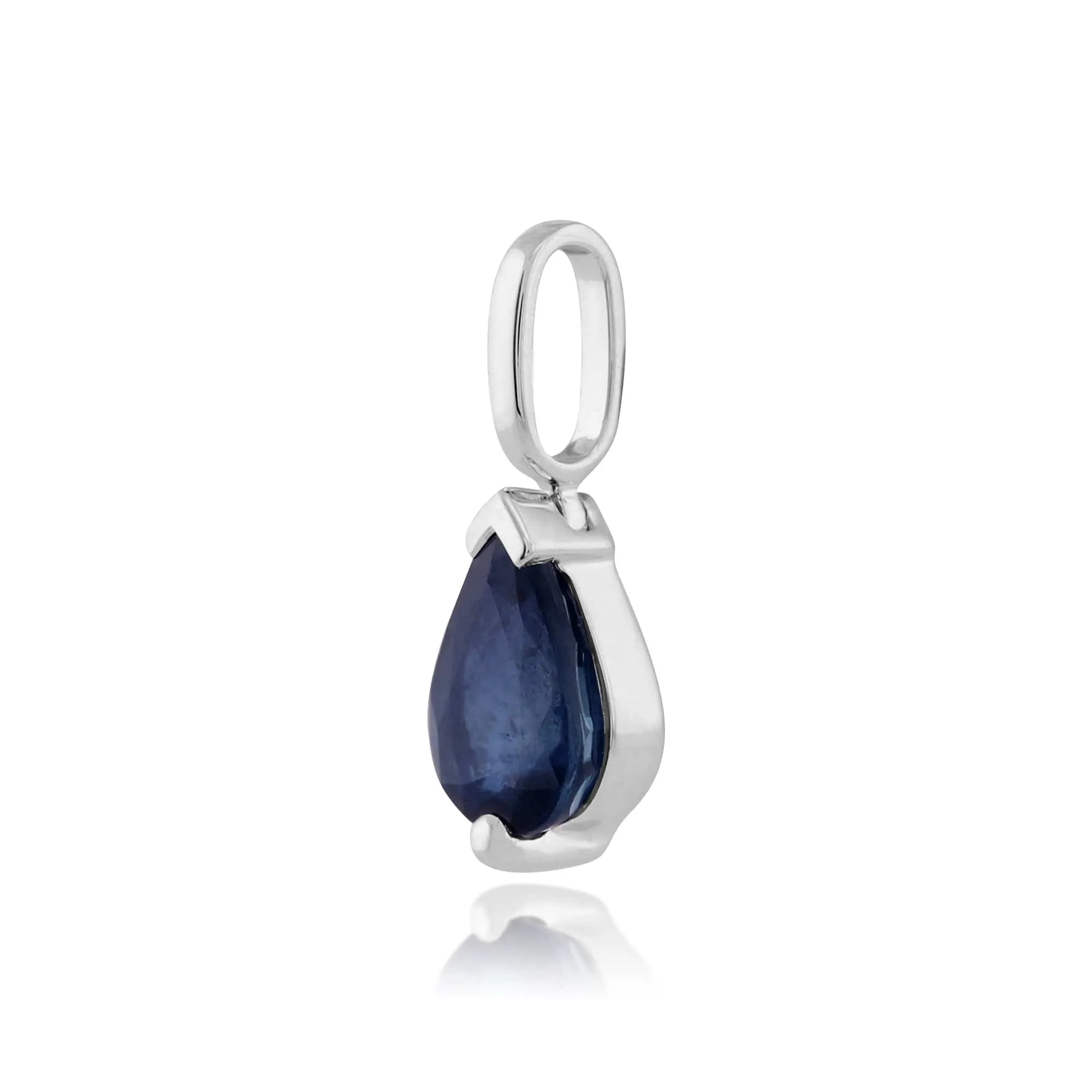 Classic Pear Blue Sapphire Pendant in 9ct White Gold sold by Gemondo Jewellery product image thumbnail 2