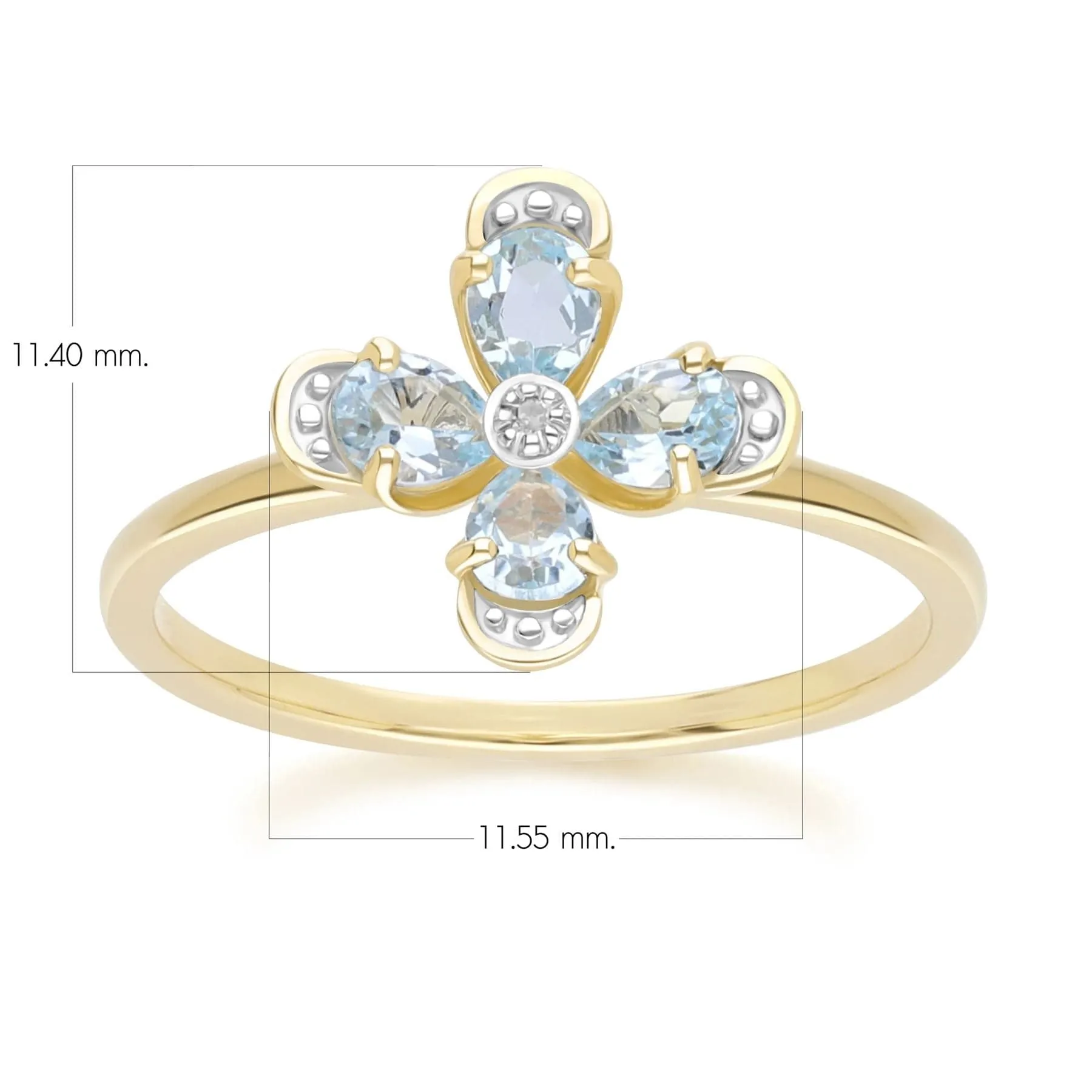 Floral Topaz & Diamond Ring in 9ct Yellow Gold sold by Gemondo Jewellery product image thumbnail 4