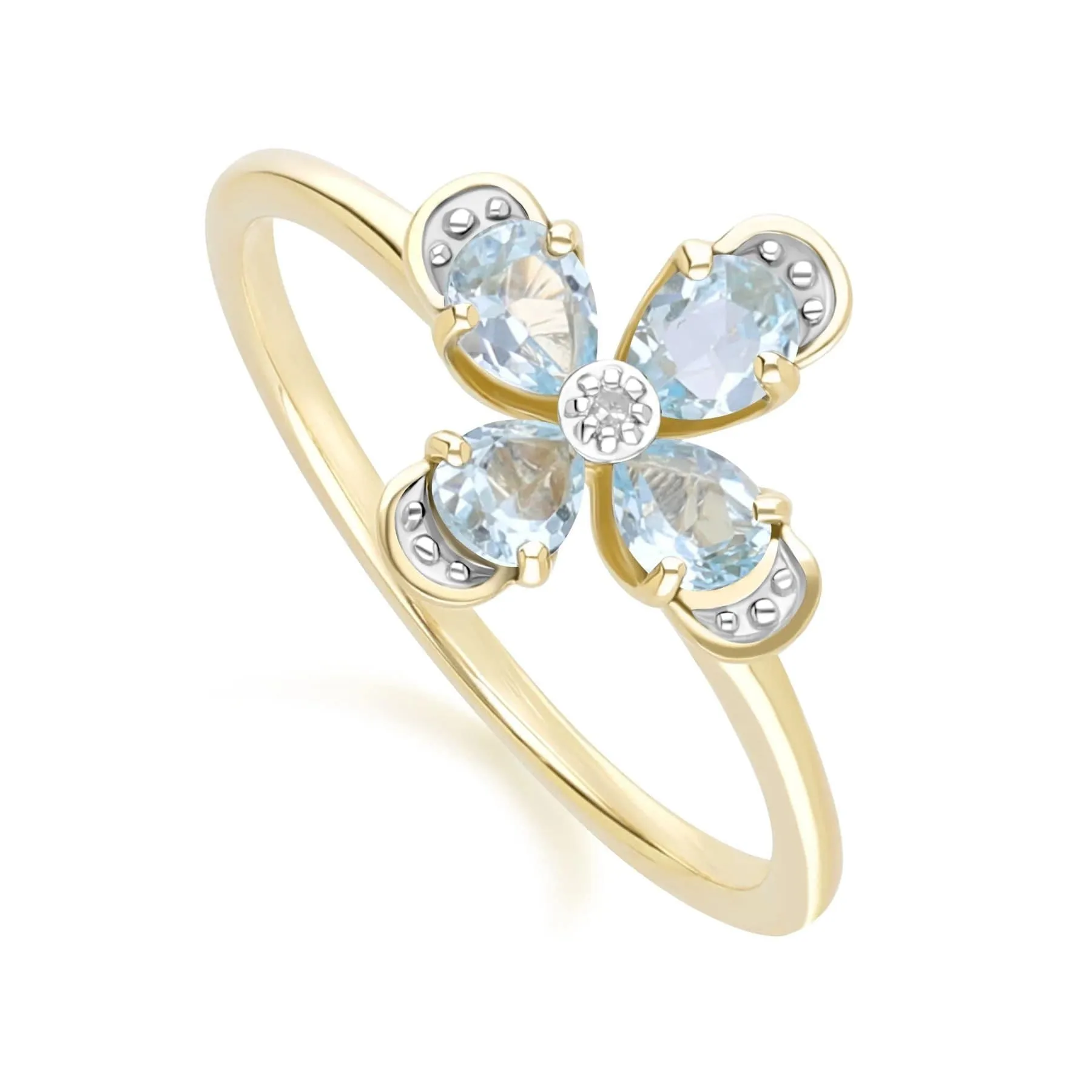 Floral Topaz & Diamond Ring in 9ct Yellow Gold sold by Gemondo Jewellery product image thumbnail 3