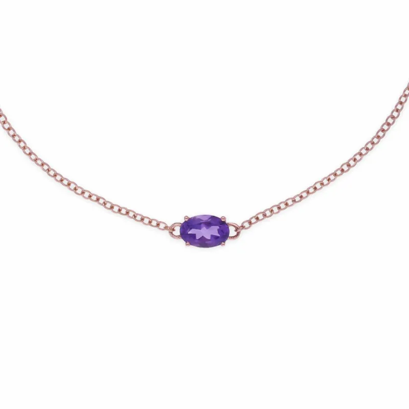 Gemondo 9ct Rose Gold Amethyst 19cm Bracelet sold by Gemondo Jewellery