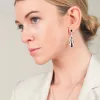 Art Deco Style Cabochon Black Onyx & Marcasite Drop Earrings sold by Gemondo Jewellery