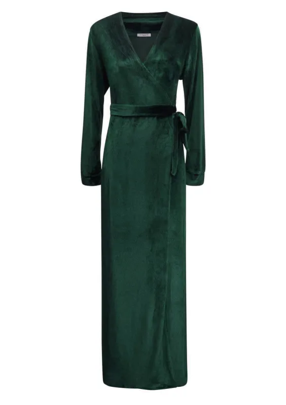 Saratoga Emerald Velvet Robe sold by Gilda & Pearl