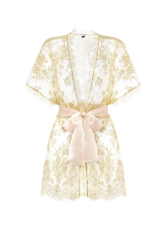 Harlow Gold Lace Robe sold by Gilda & Pearl