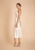Camille Feather Trim Silk Midi Slip Dress sold by Gilda & Pearl