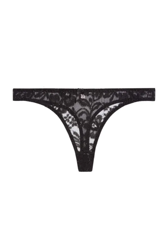 Knightsbridge Shimmer Lace Thong sold by Gilda & Pearl