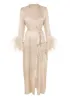 Camille Feather Trim Robe sold by Gilda & Pearl