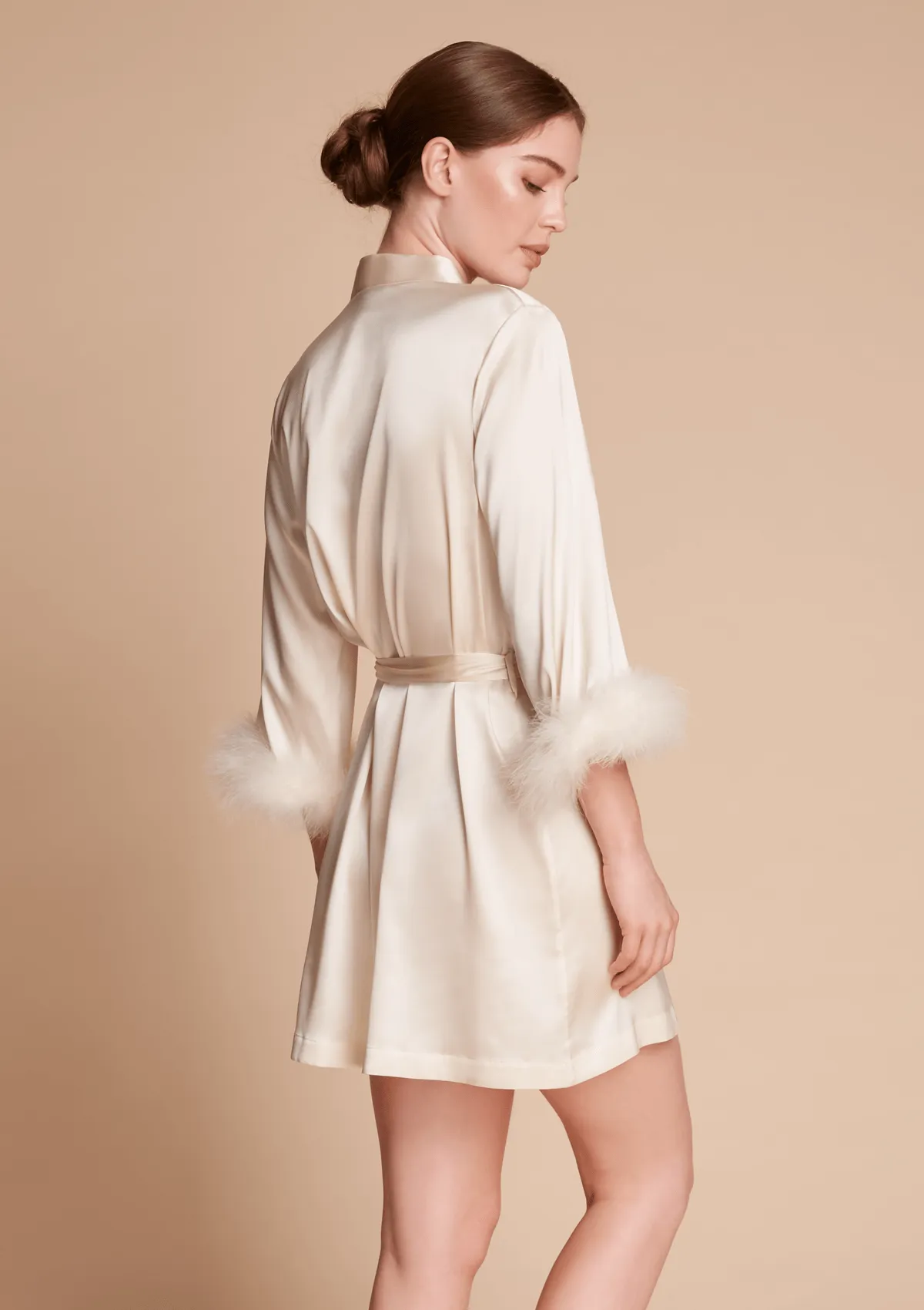 Celeste Silk and Feather Short Robe sold by Gilda & Pearl product image thumbnail 4
