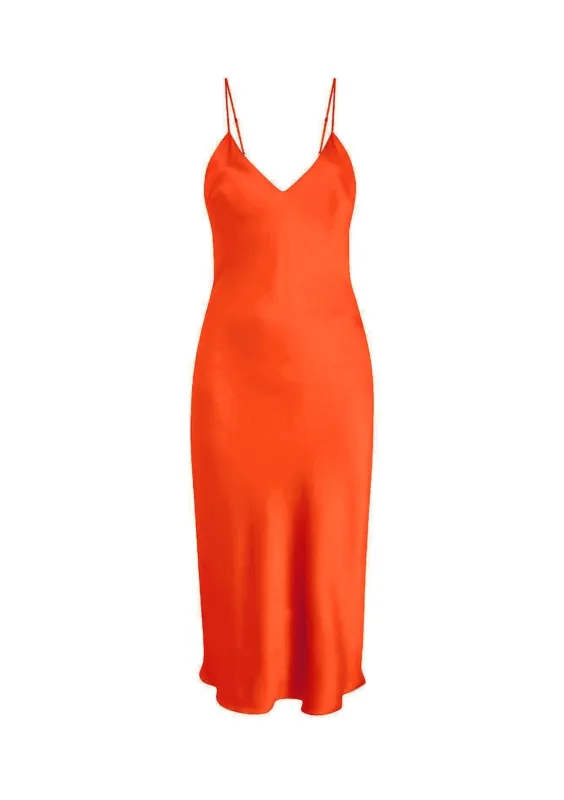 Midi Silk Slip Dress in Opal sold by Gilda & Pearl