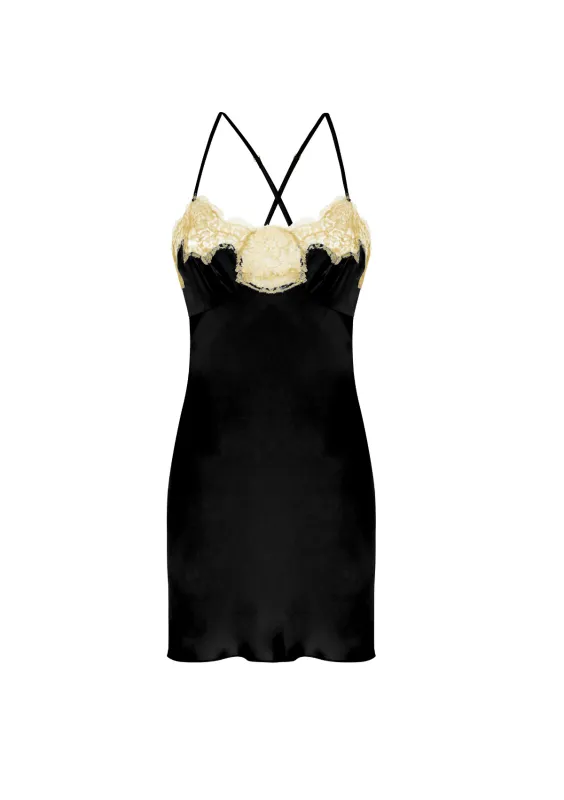 Mayfair Black Short Silk Slip sold by Gilda & Pearl