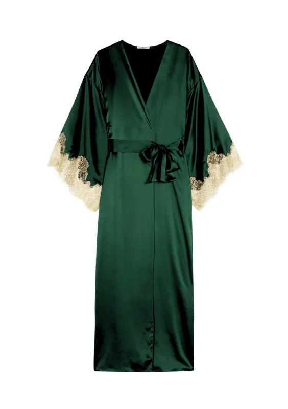 Mayfair Long Robe Emerald sold by Gilda & Pearl