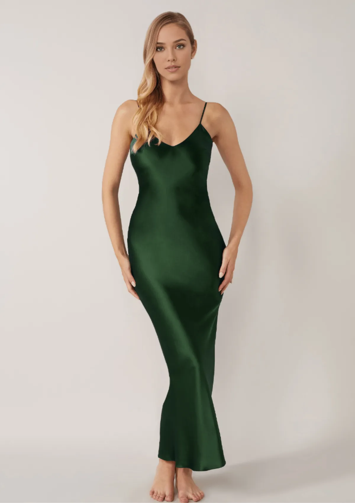 Emerald Long Silk Slip sold by Gilda & Pearl product image thumbnail 2