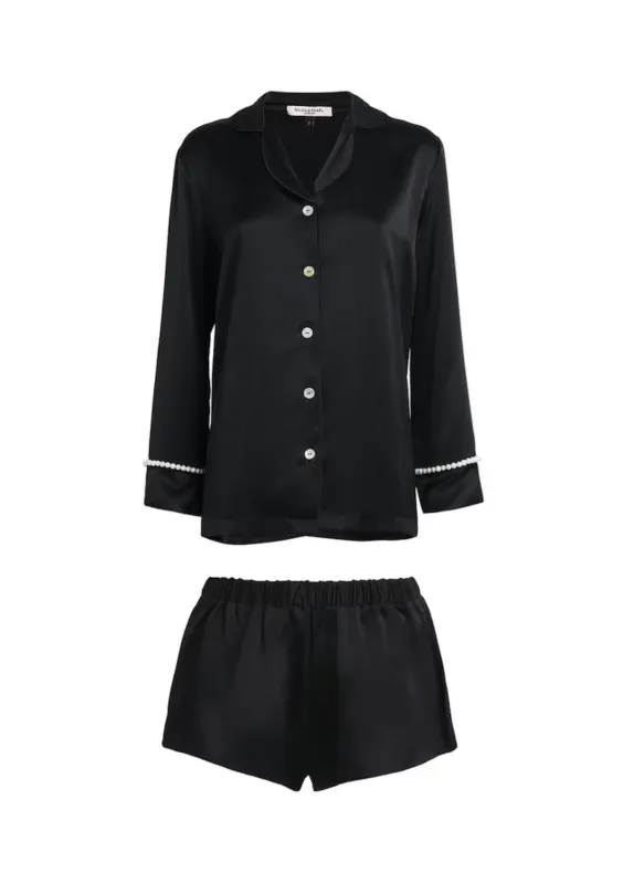 Girls Love Pearls Pyjama Set Black sold by Gilda & Pearl
