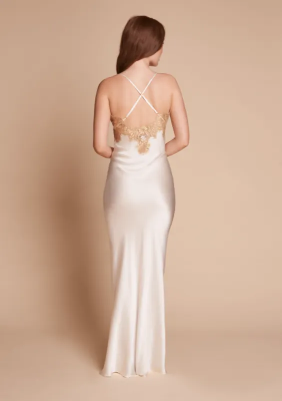 Gina Long Silk and Lace Slip sold by Gilda & Pearl