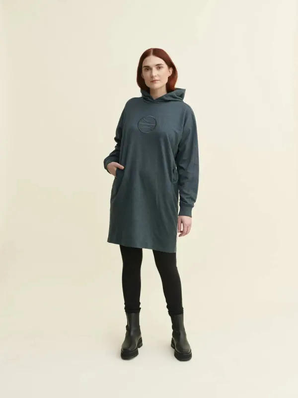 KUERLINKA hoodie dress, sea green sold by Globe Hope