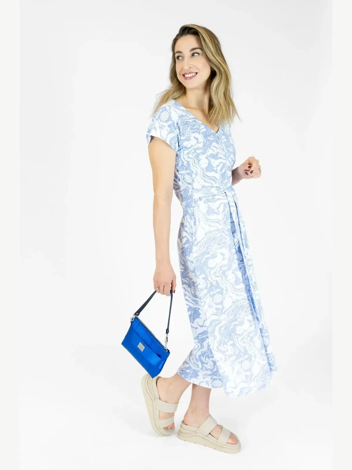 UNNUKKA dress, blue and white sold by Globe Hope