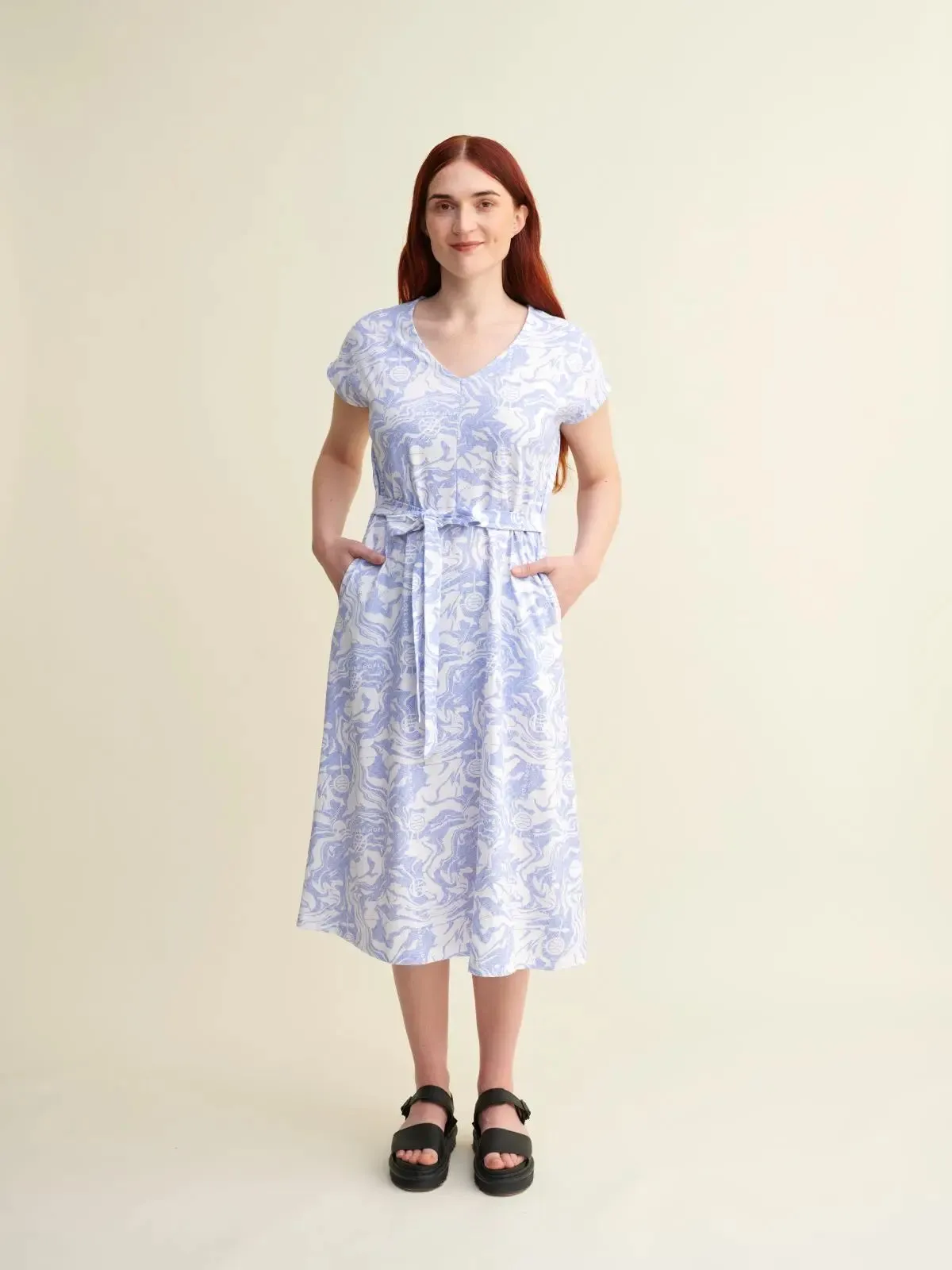 UNNUKKA dress, blue and white sold by Globe Hope product image thumbnail 3