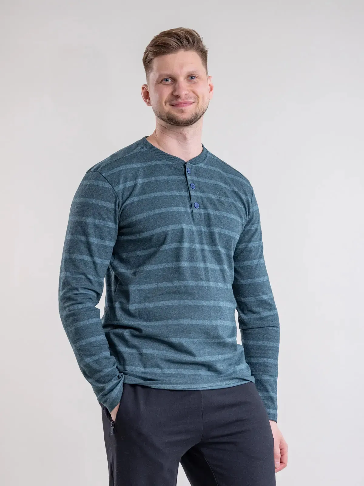 HESSONIITTI shirt, sea green striped sold by Globe Hope