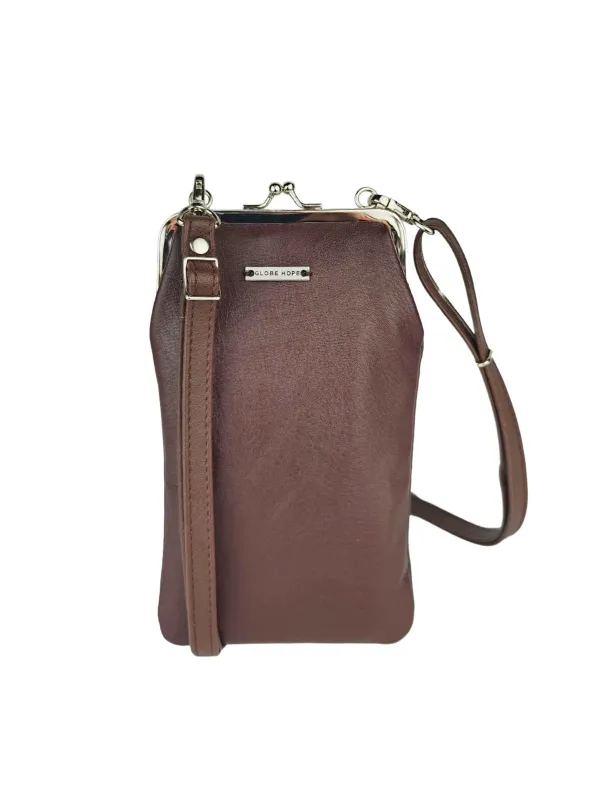 VUOTOS Small bag, dark brown leather sold by Globe Hope