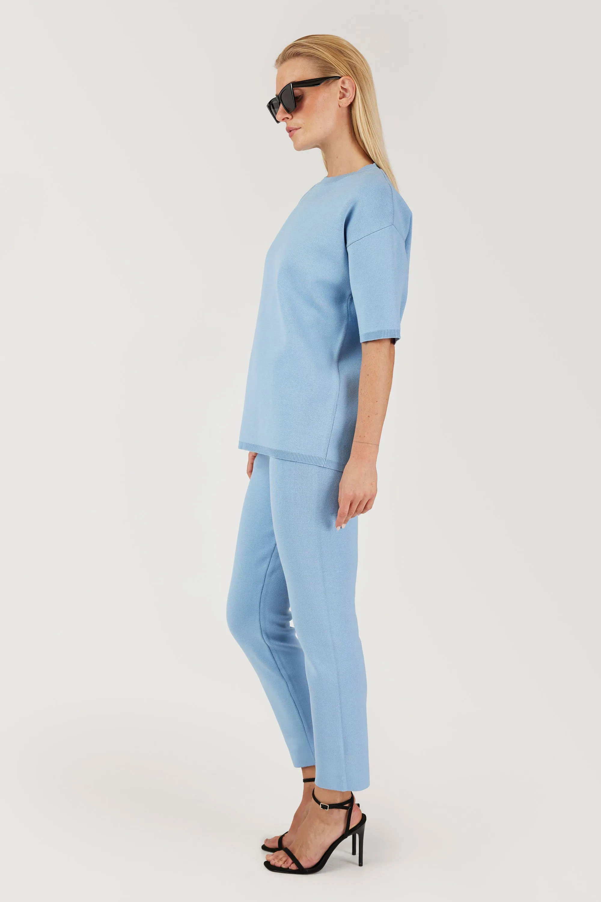 GOMAYE GMSONNY LONG KNITWARE TROUSERS PALE BLUE sold by Gomaye product image thumbnail 3