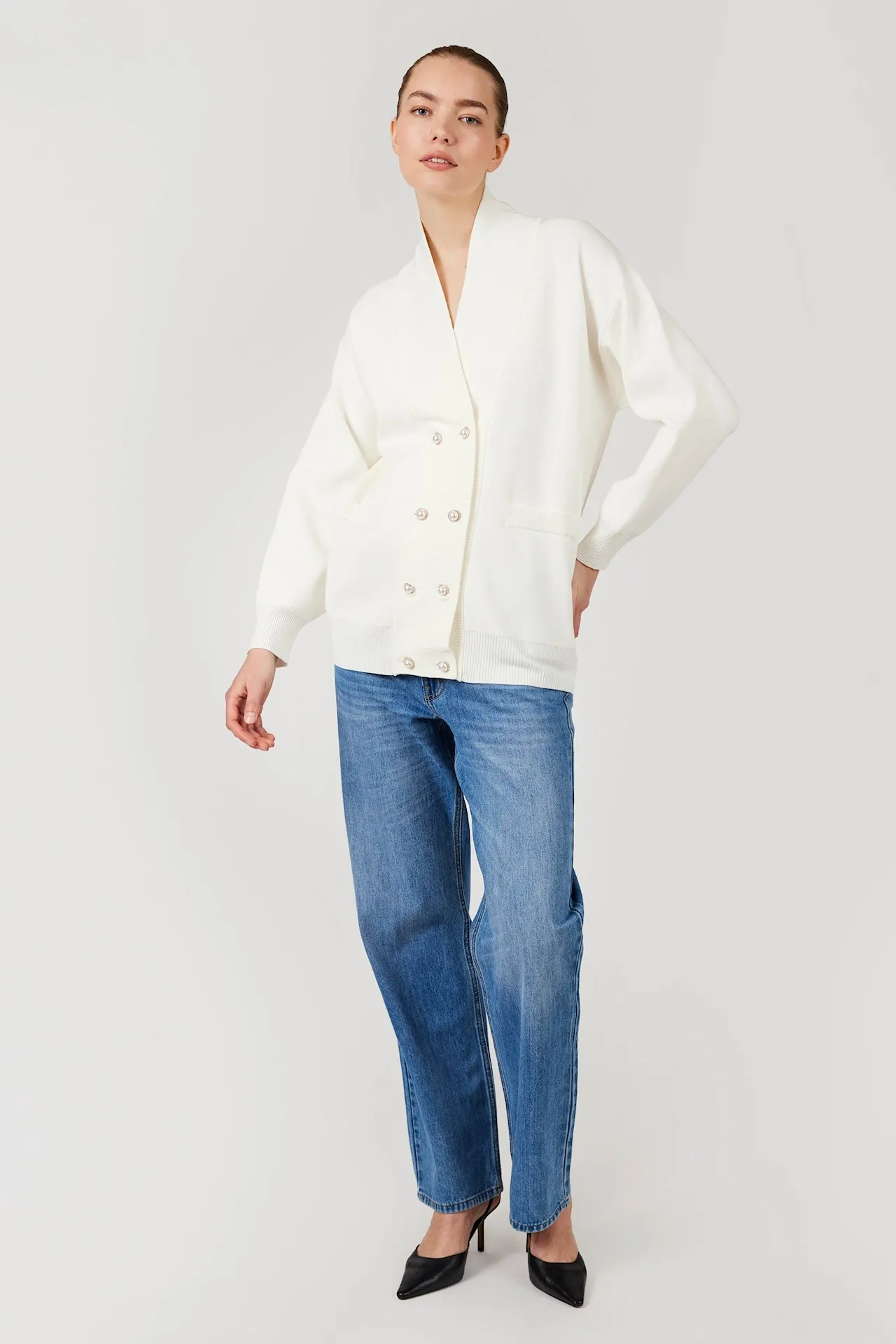 GOMAYE GMCATHI HEAVY KNIT CARDIGAN OFF WHITE sold by Gomaye