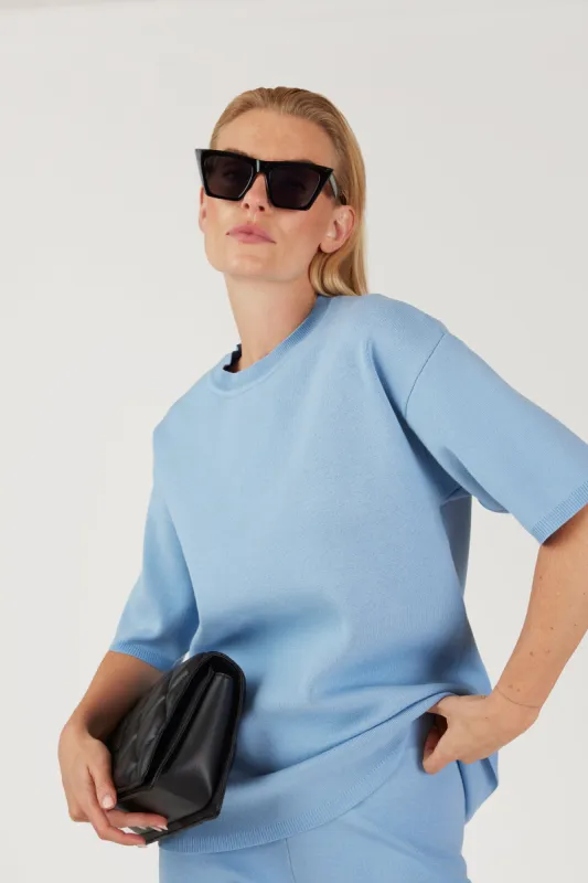 GOMAYE GMSONNY KNITWEAR TOP PALE BLUE sold by Gomaye