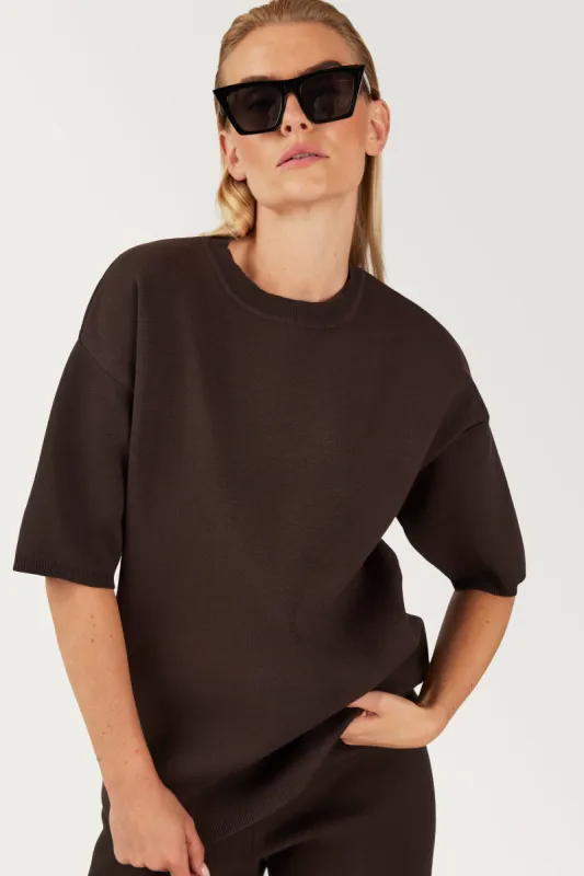 GOMAYE GMSONNY KNITWEAR TOP DARK BROWN sold by Gomaye
