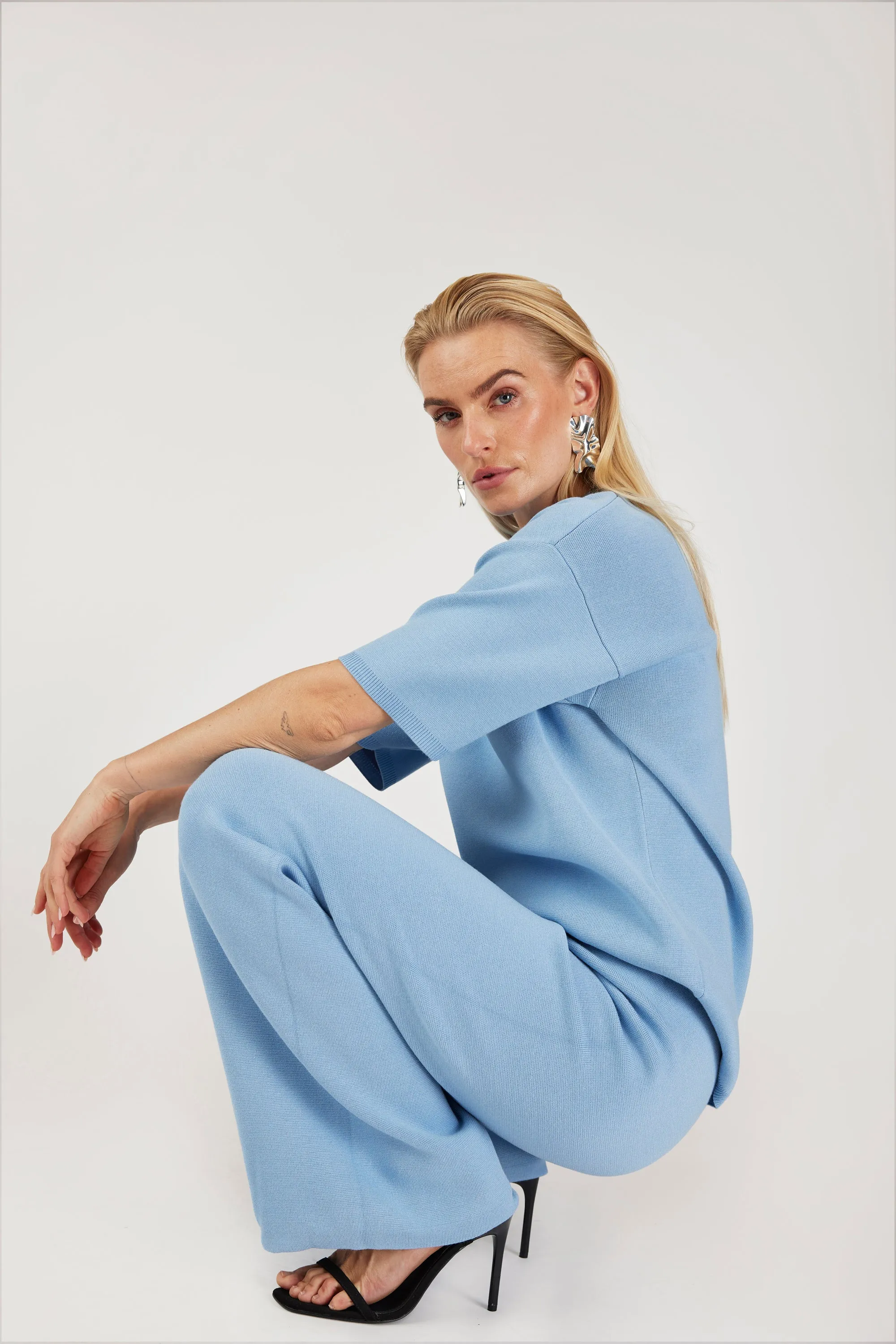 GOMAYE GMSONNY REGULAR KNITWARE TROUSERS PALE BLUE sold by Gomaye product image thumbnail 2