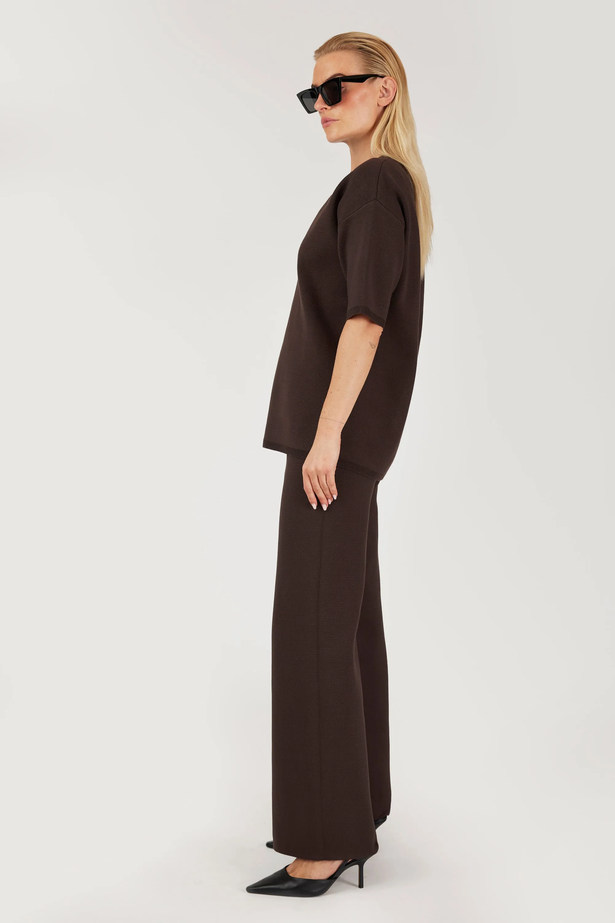 GOMAYE GMSONNY REGULAR KNITWARE TROUSERS DARK BROWN sold by Gomaye product image thumbnail 3